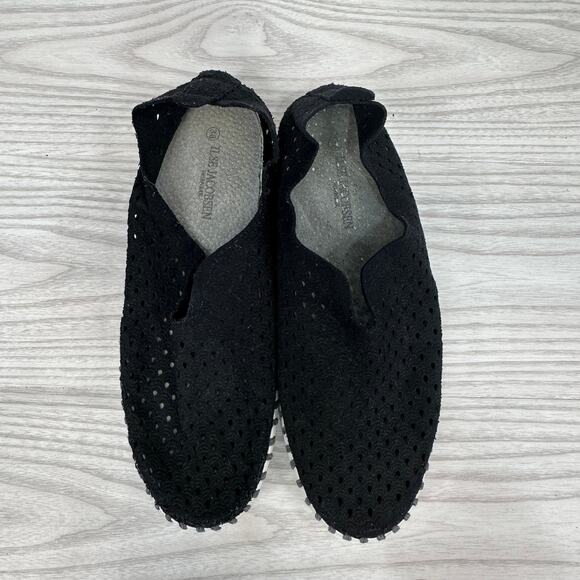 Ilse Jacobsen Hornbaek Tulip 139 Shoes WMNS 38 Black Perforated Slip On Sneakers - Picture 5 of 10